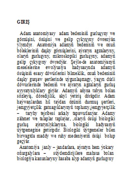 Adam anatomiýasy I